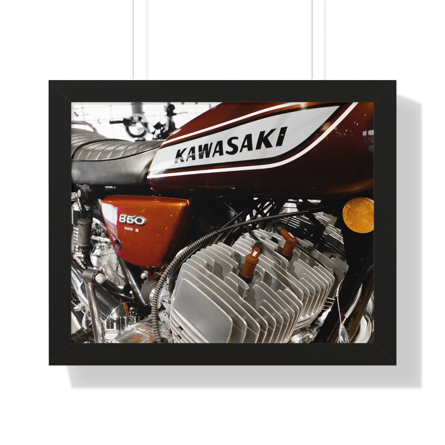 Kawasaki Motorcycles at the Barber Vintage Motorsports Museum - Framed Print