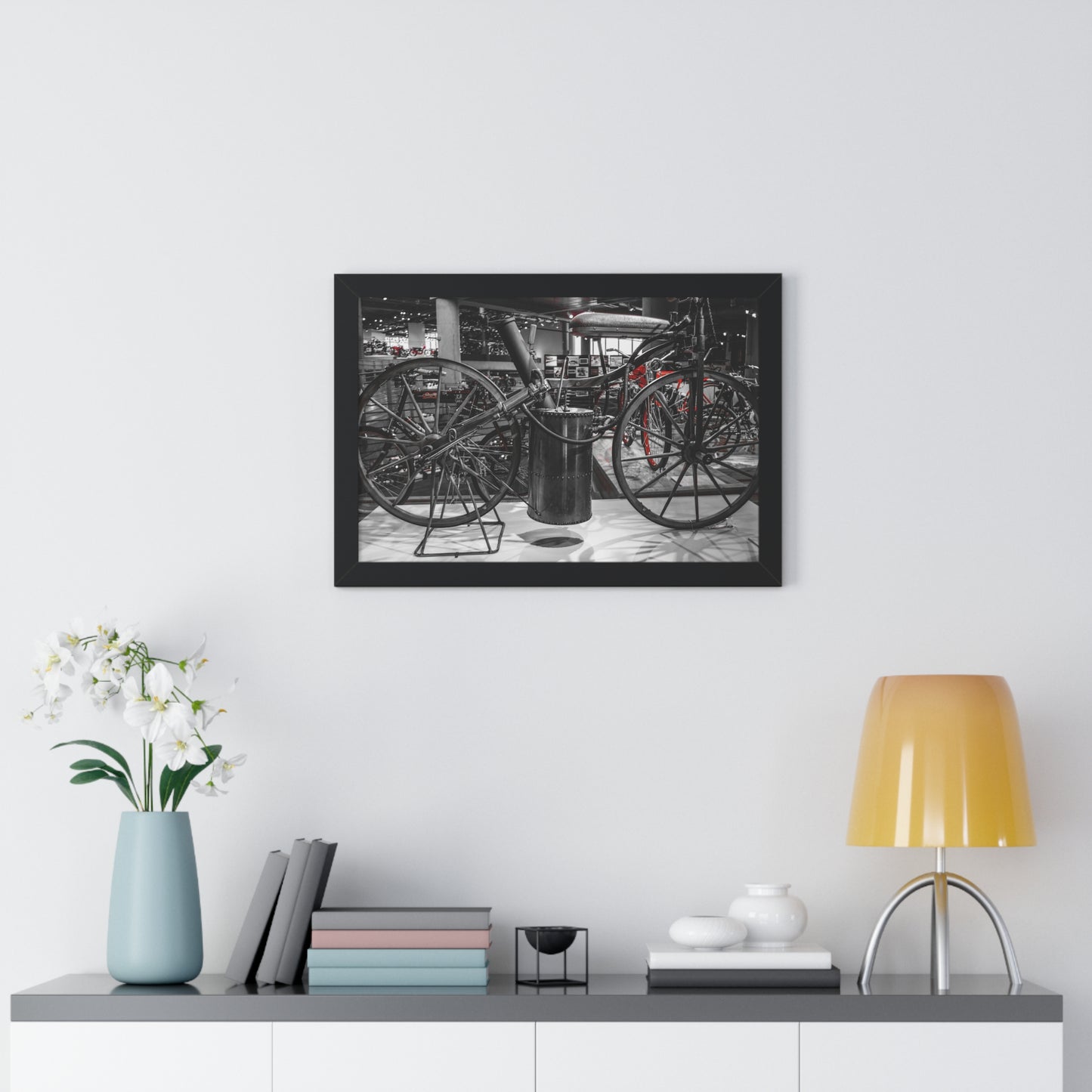 Vintage Bike at the Barber Vintage Motorsports Museum - Framed Print