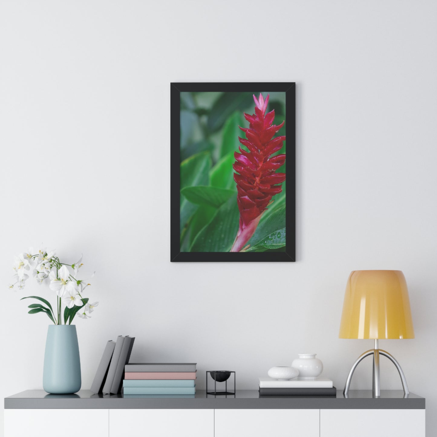 Tropical Bliss: Lush Plant Life at Sandals Resort -Framed Photography Print