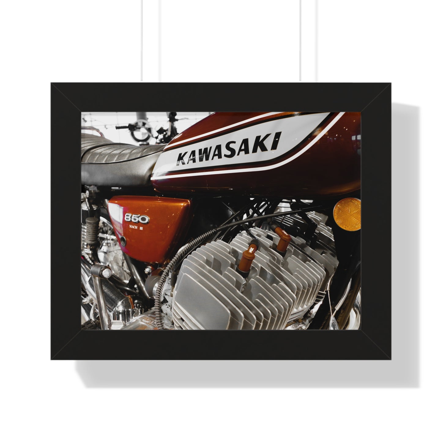 Kawasaki Motorcycles at the Barber Vintage Motorsports Museum - Framed Print