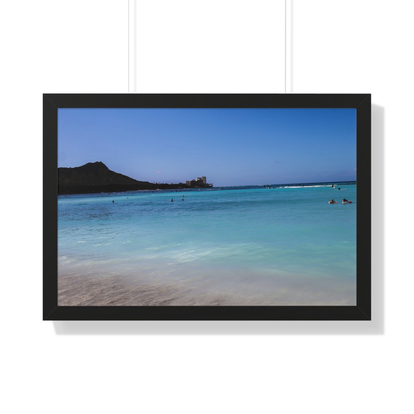 Hawaiian Serenity: Tranquil Ocean Waves - Framed Photography Print