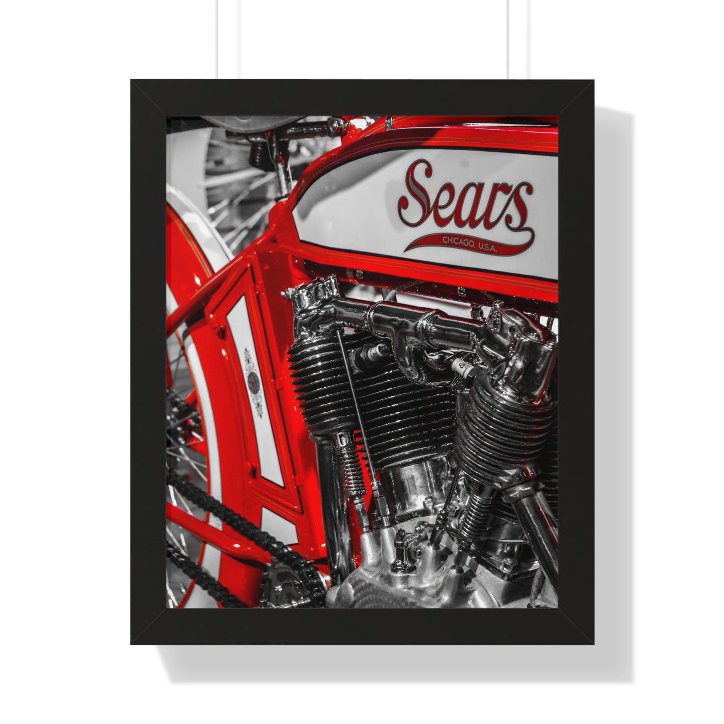 Sears Motorcycle at the Barber Vintage Motorsports Museum - Framed Print