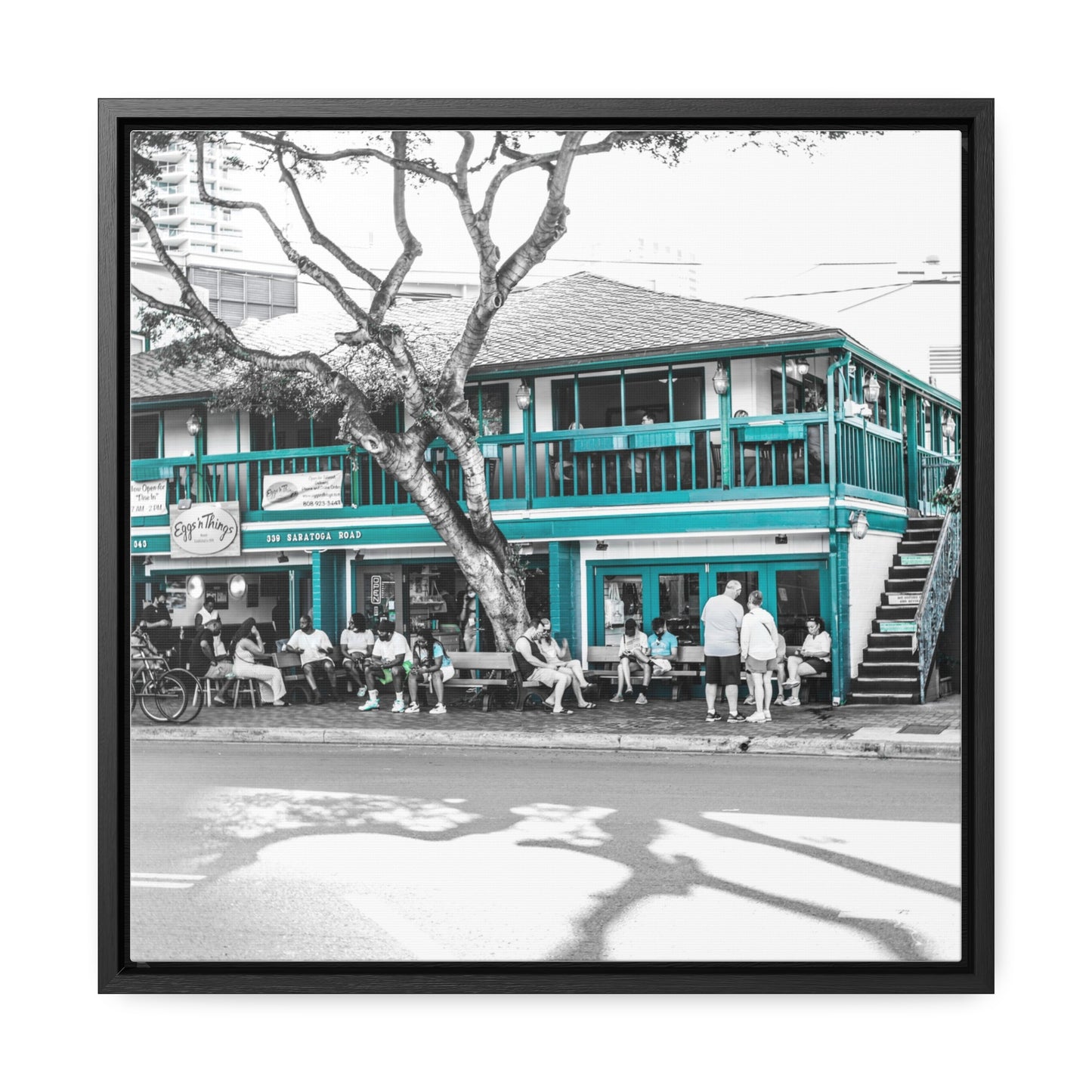 Tropical Dining: Hawaiian Restaurant Experience - Framed Canvas Print