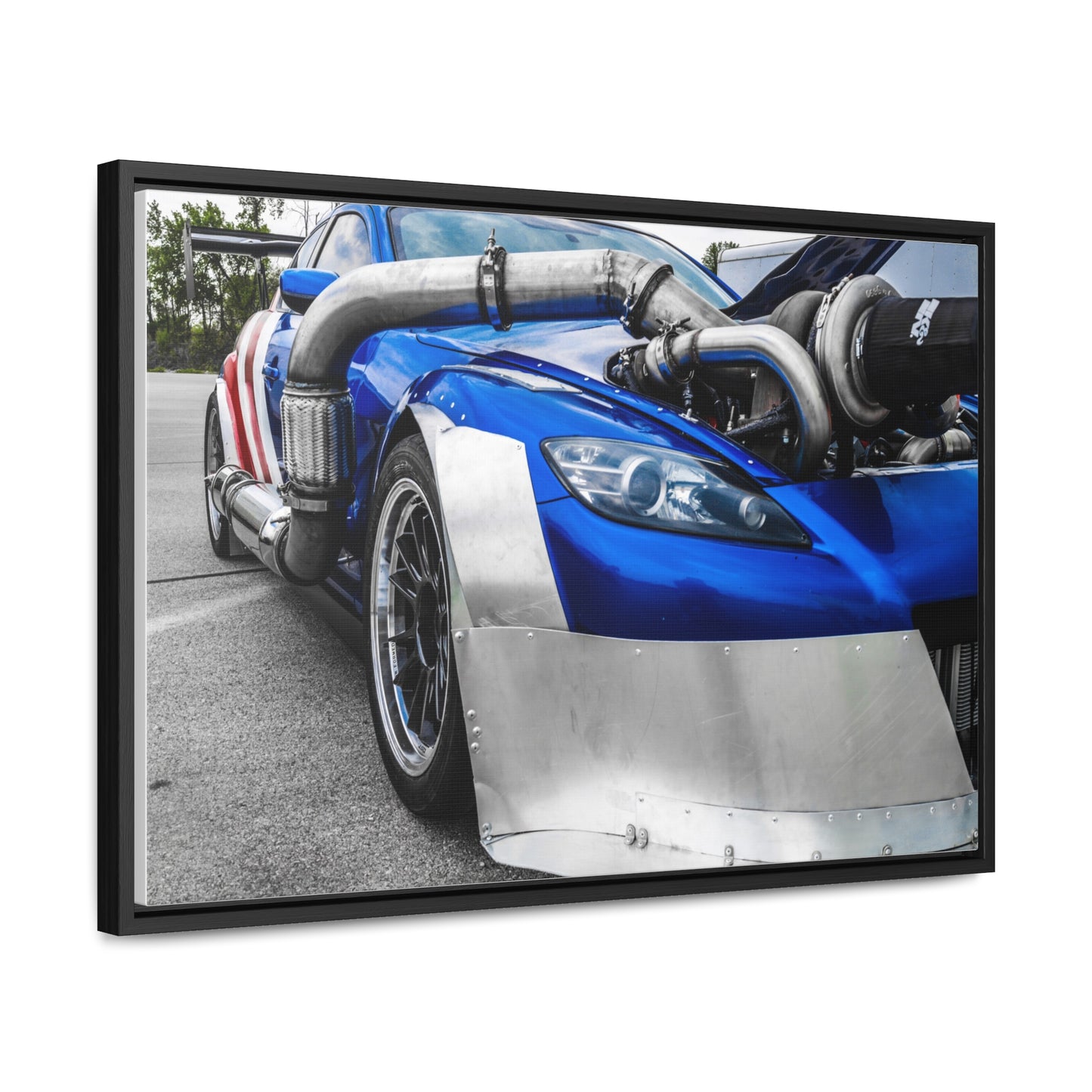 Blue Machine Auto Photography Print Home Décor Framed Canvas