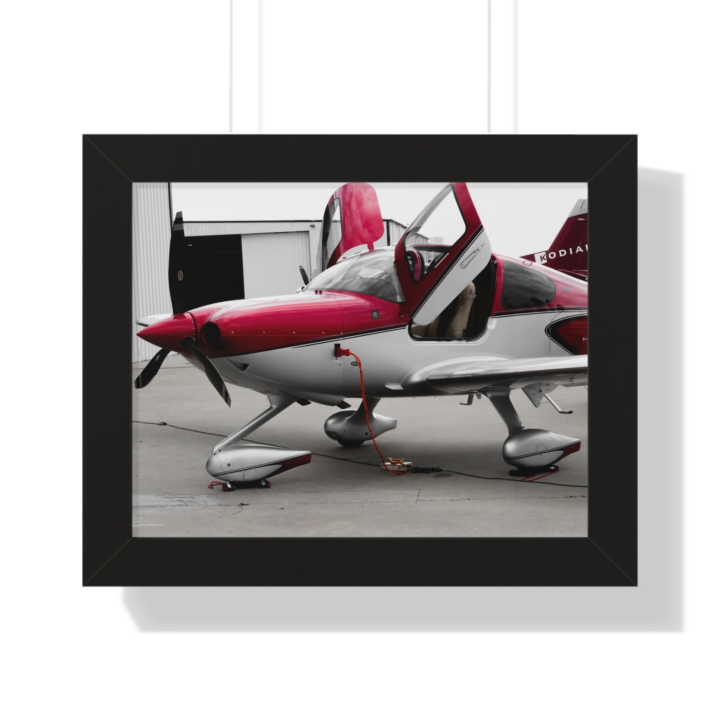 Airplane Awaiting Adventure: Outside the Hangar - Framed Photography Print