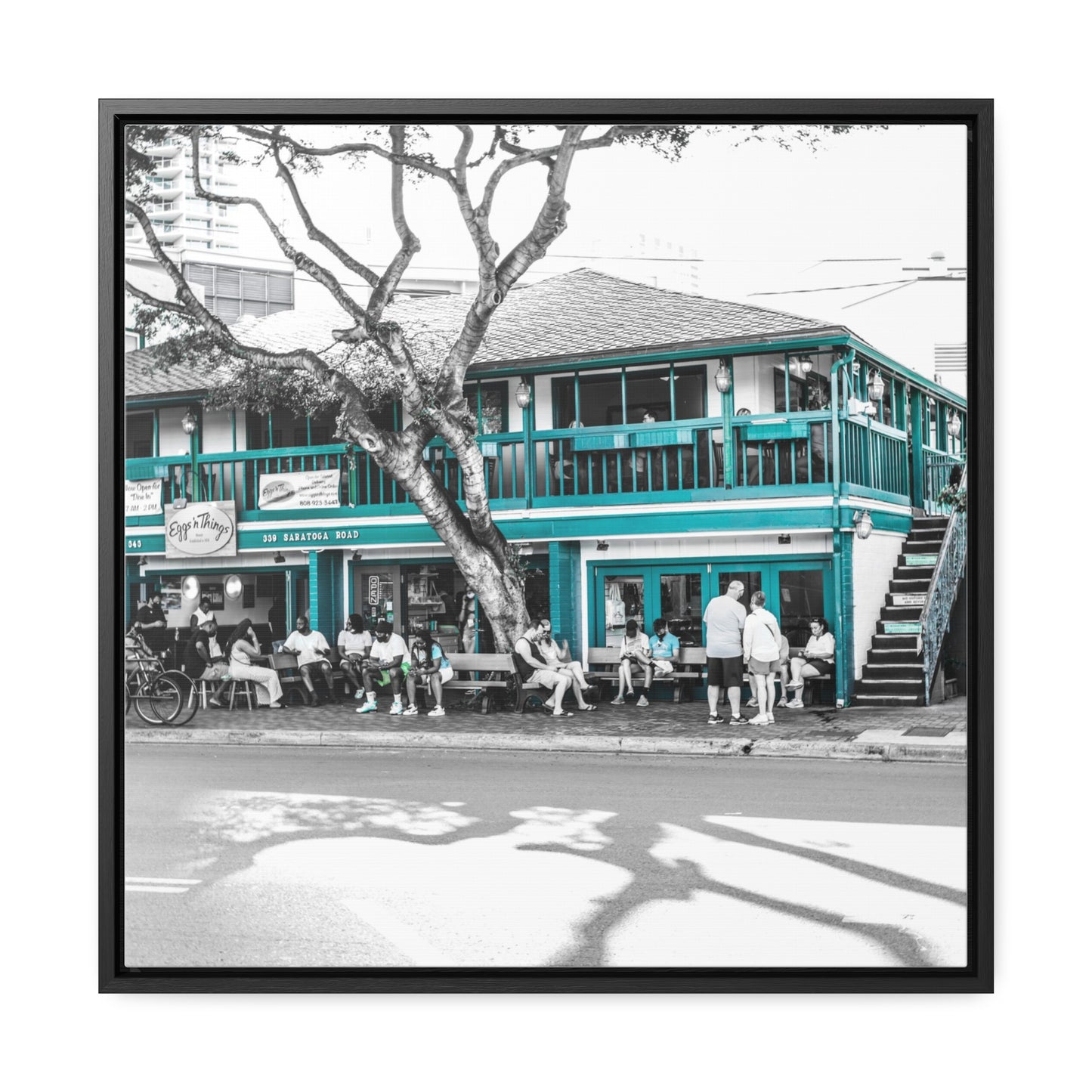 Tropical Dining: Hawaiian Restaurant Experience - Framed Canvas Print