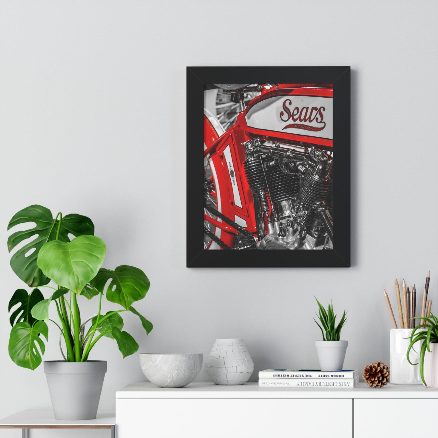 Sears Motorcycle at the Barber Vintage Motorsports Museum - Framed Print