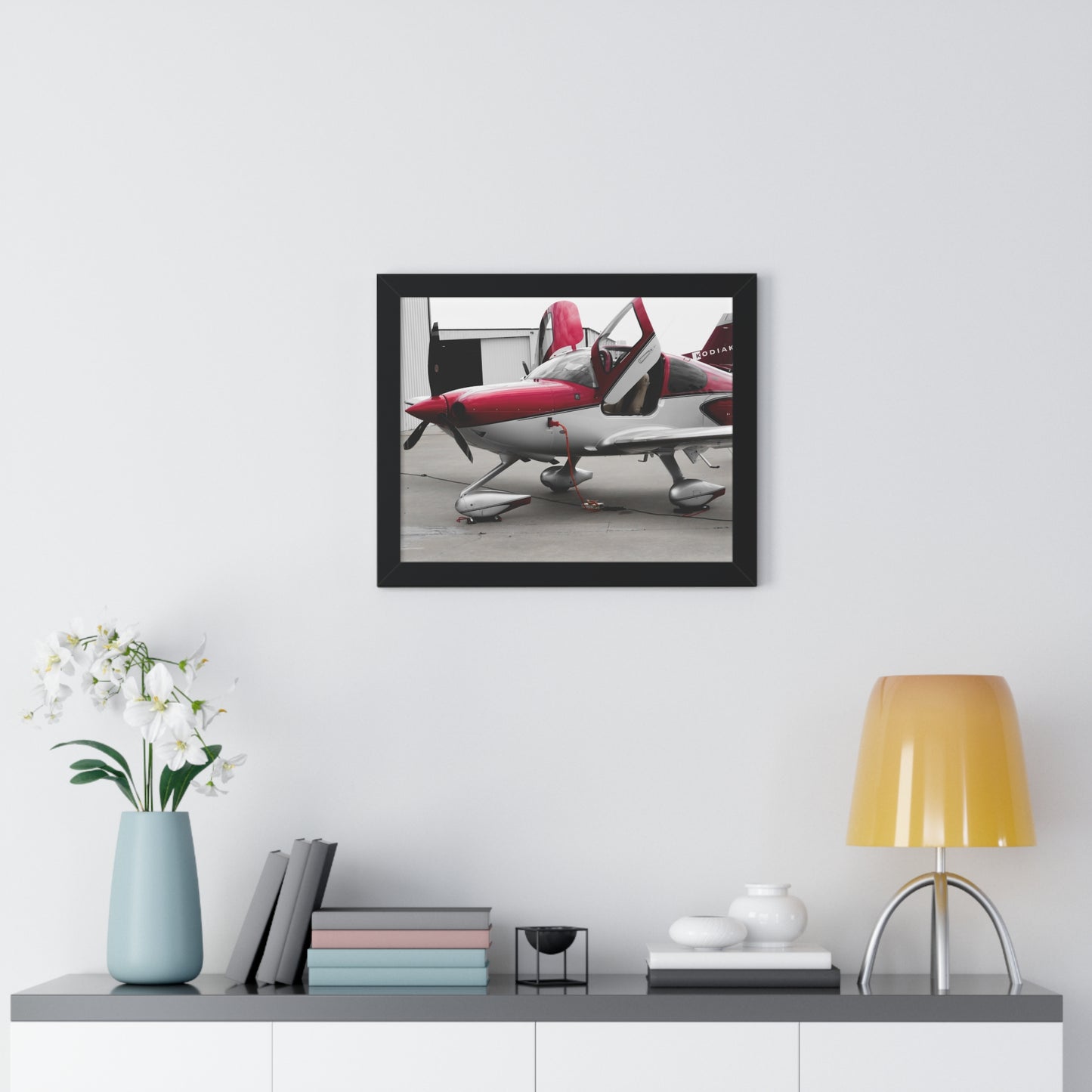 Airplane Awaiting Adventure: Outside the Hangar - Framed Photography Print
