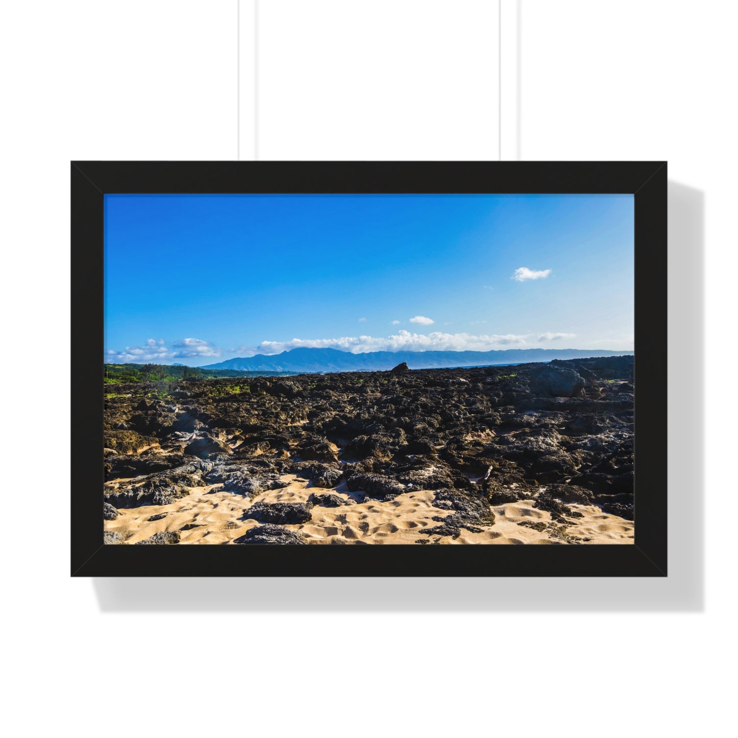 Hawaiian Shores: Volcanic Rock Serenity - Photography Print