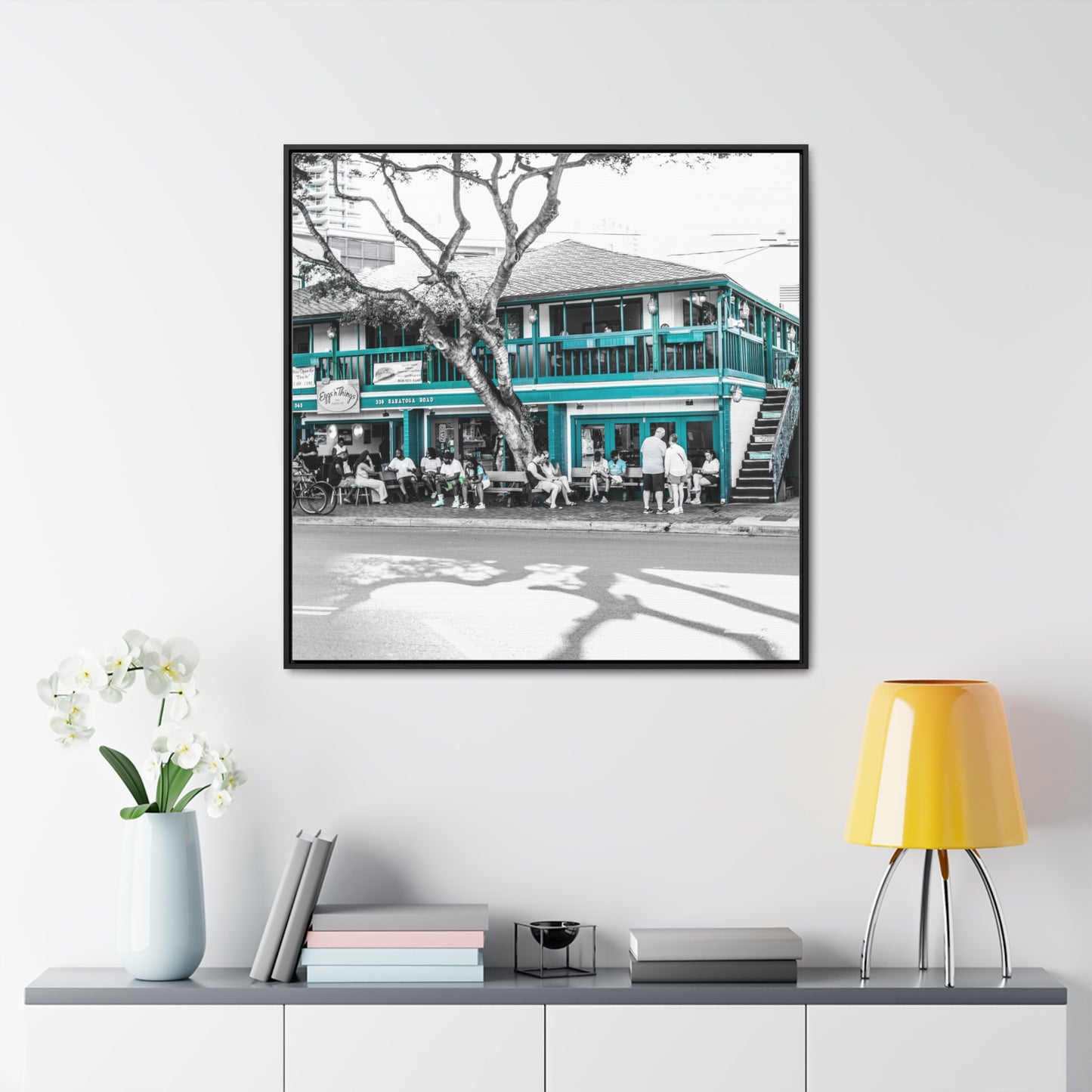 Tropical Dining: Hawaiian Restaurant Experience - Framed Canvas Print