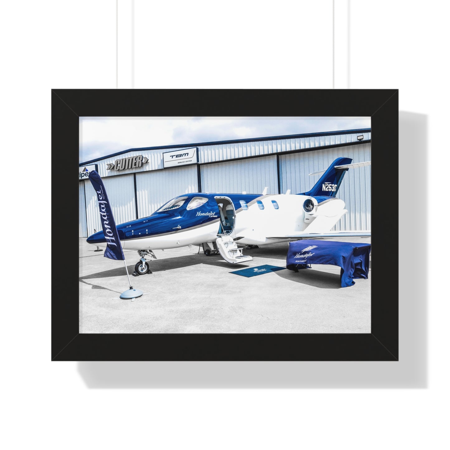 Private Plane Bliss: Aircraft Outside the Hangar - Framed Photography Print