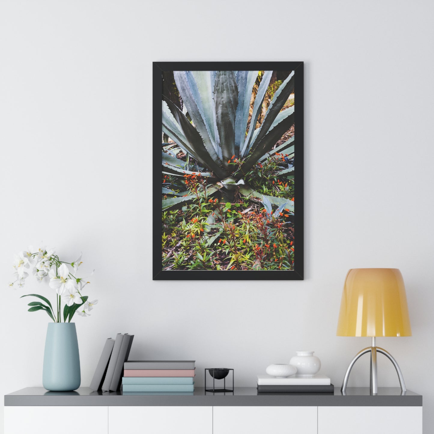 Vibrant Agave and Wildflowers Photography Print