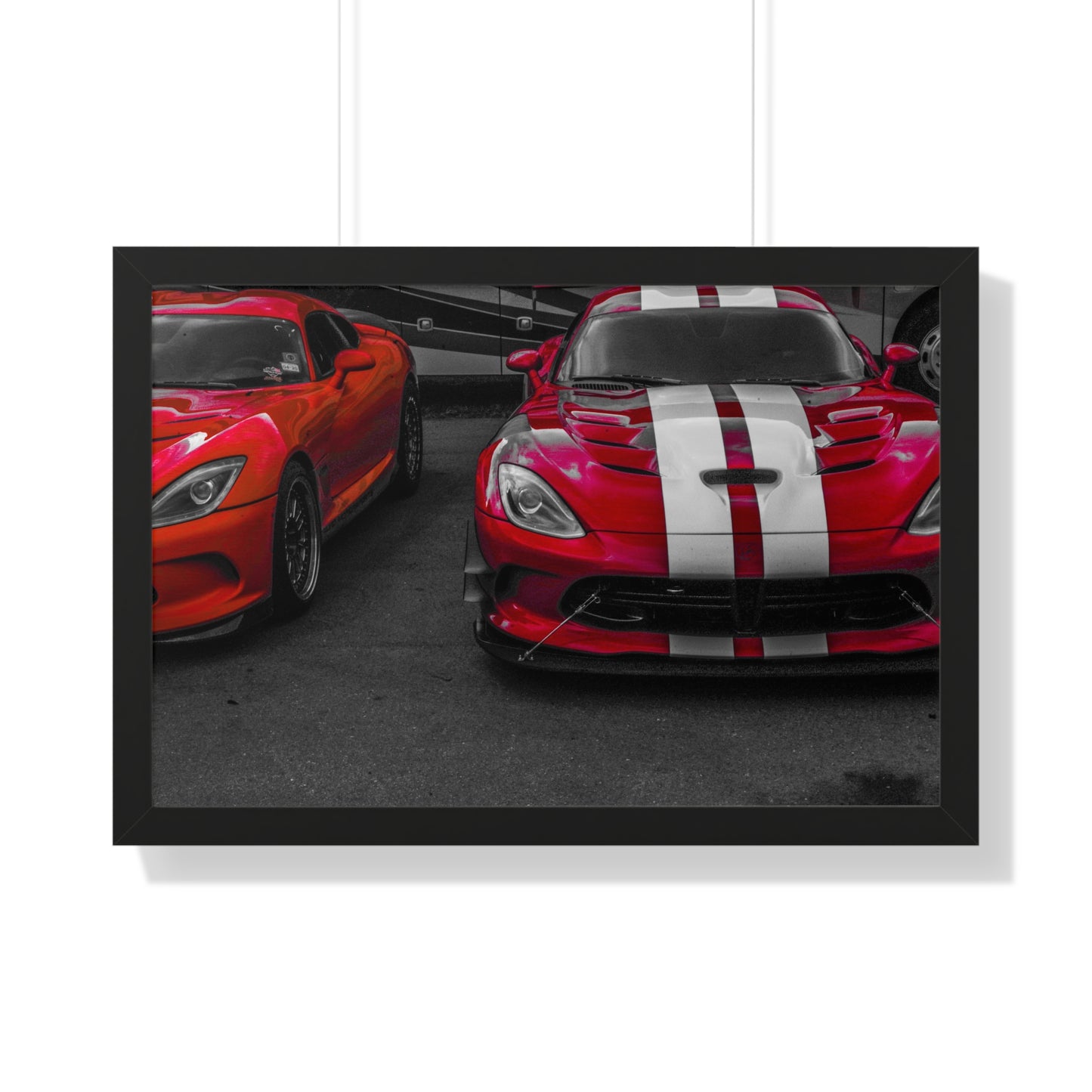 Unleashed Power: Viper at the Car Show - Framed Photography Print