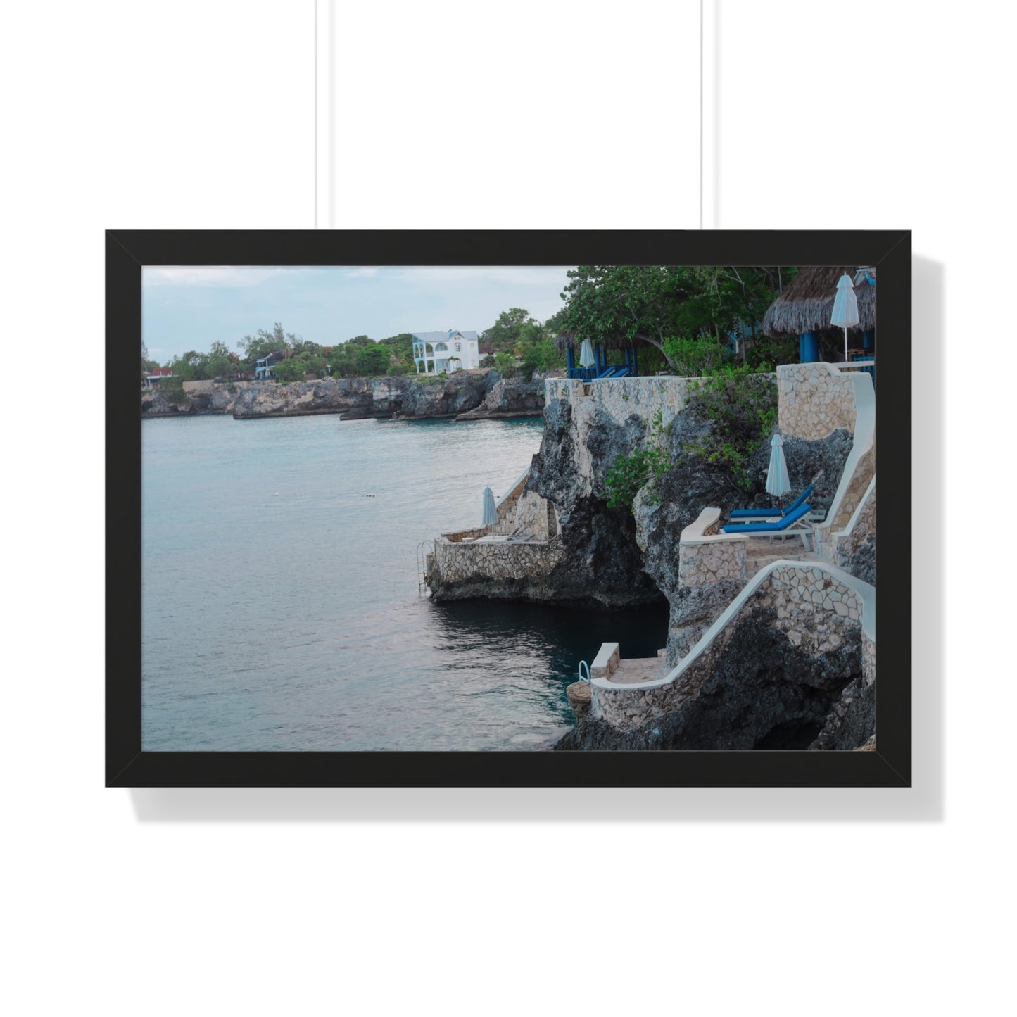 Cliffside Dining: The Caves Resort, Jamaica - Framed Photography Print