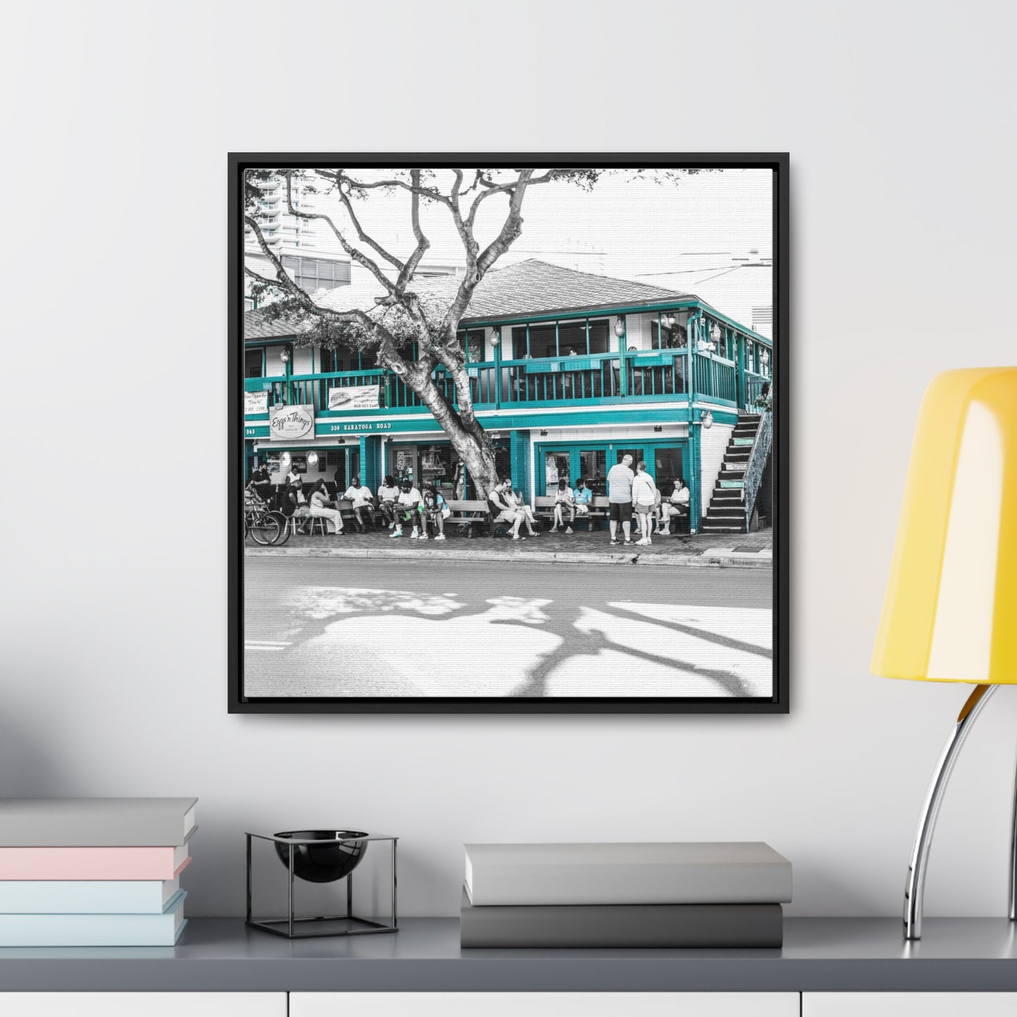 Tropical Dining: Hawaiian Restaurant Experience - Framed Canvas Print