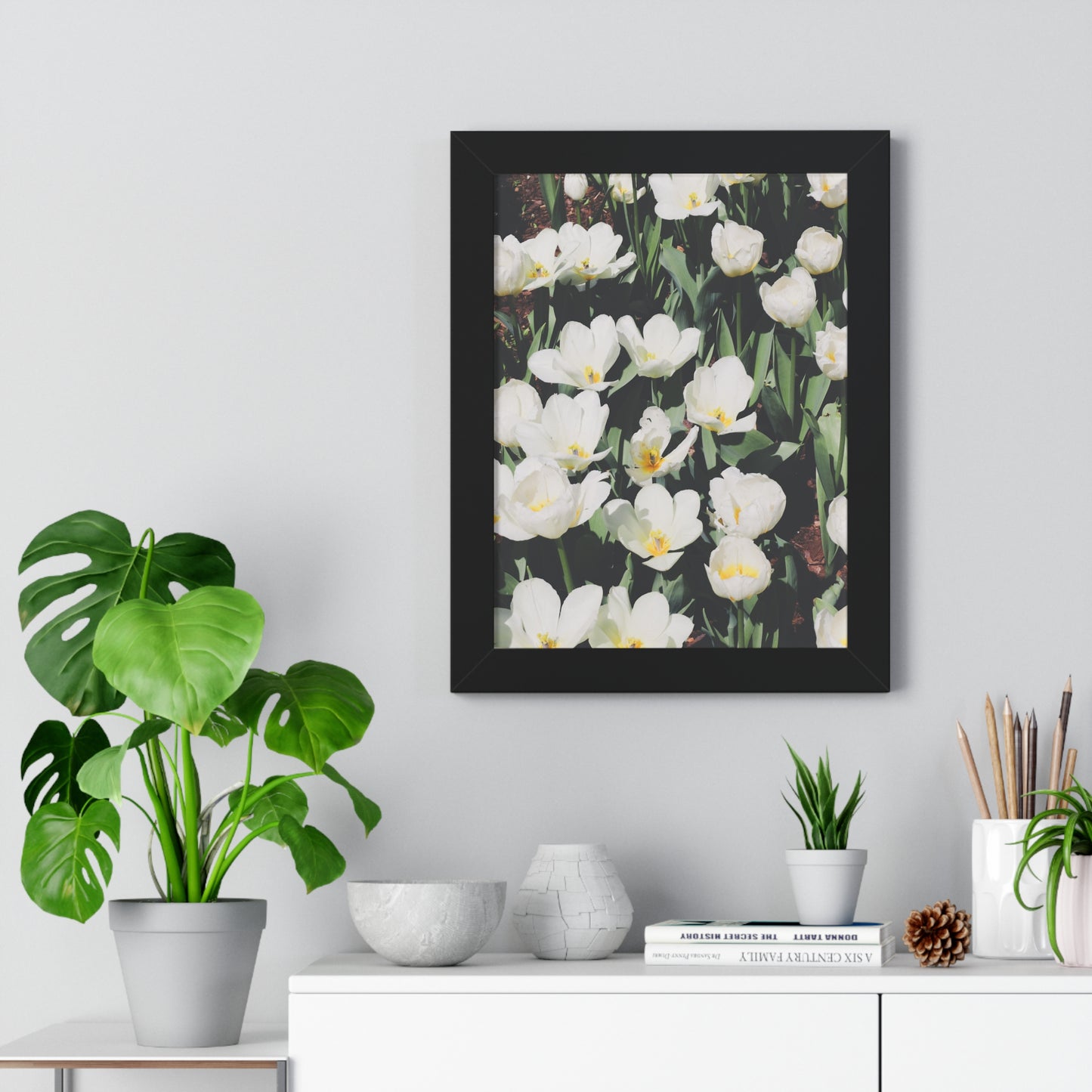 Elegant White Flowers at Cheekwood Gardens - Framed Print