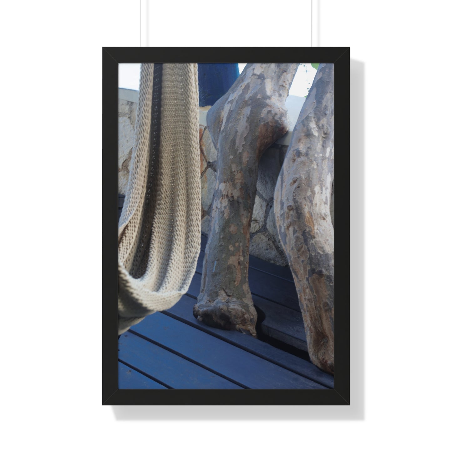 Relaxation Oasis: Hammock Along the Cliffs at The Caves Resort, Jamaica - Framed Photography Print