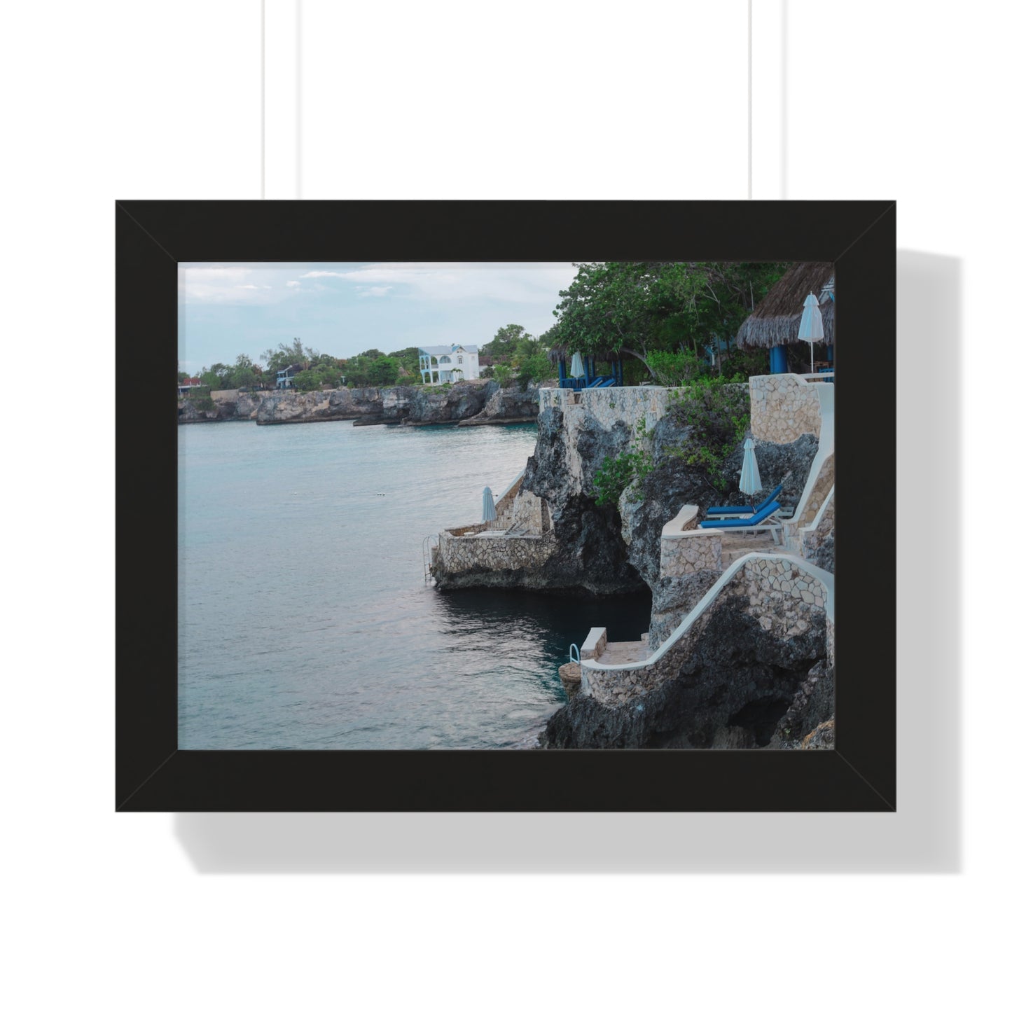 Cliffside Dining: The Caves Resort, Jamaica - Framed Photography Print