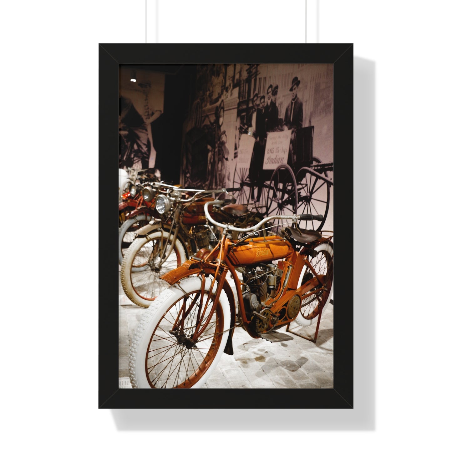 Vintage Indian Bikes at the Barber Vintage Motorsports Museum - Framed Print