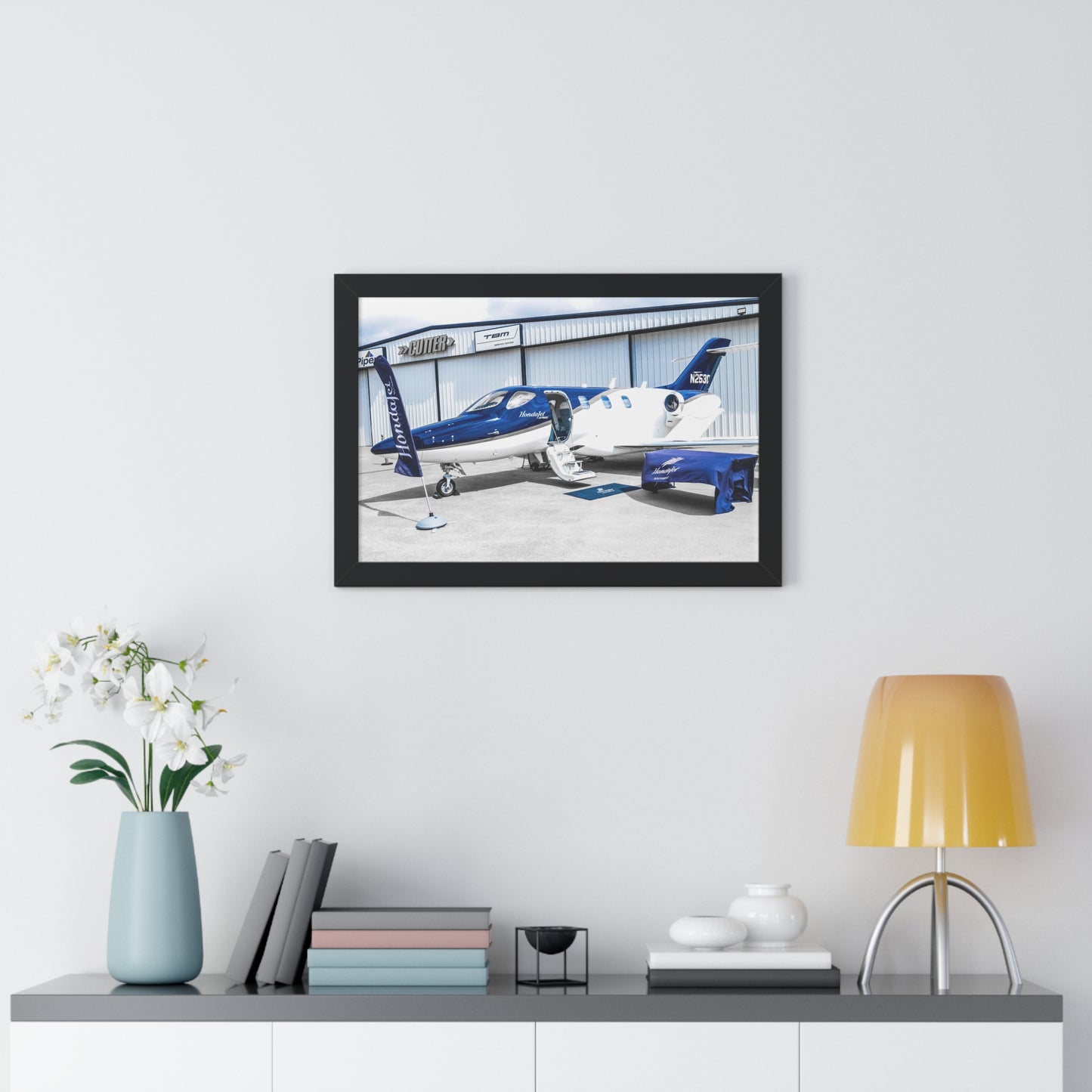 Private Plane Bliss: Aircraft Outside the Hangar - Framed Photography Print