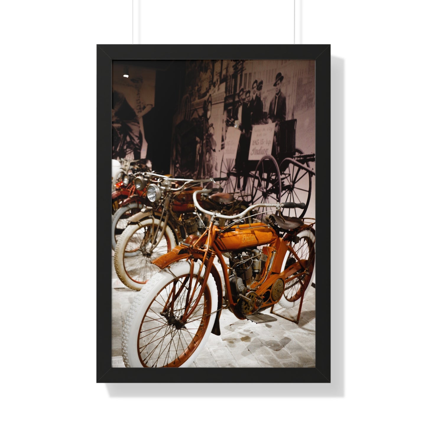 Vintage Indian Bikes at the Barber Vintage Motorsports Museum - Framed Print