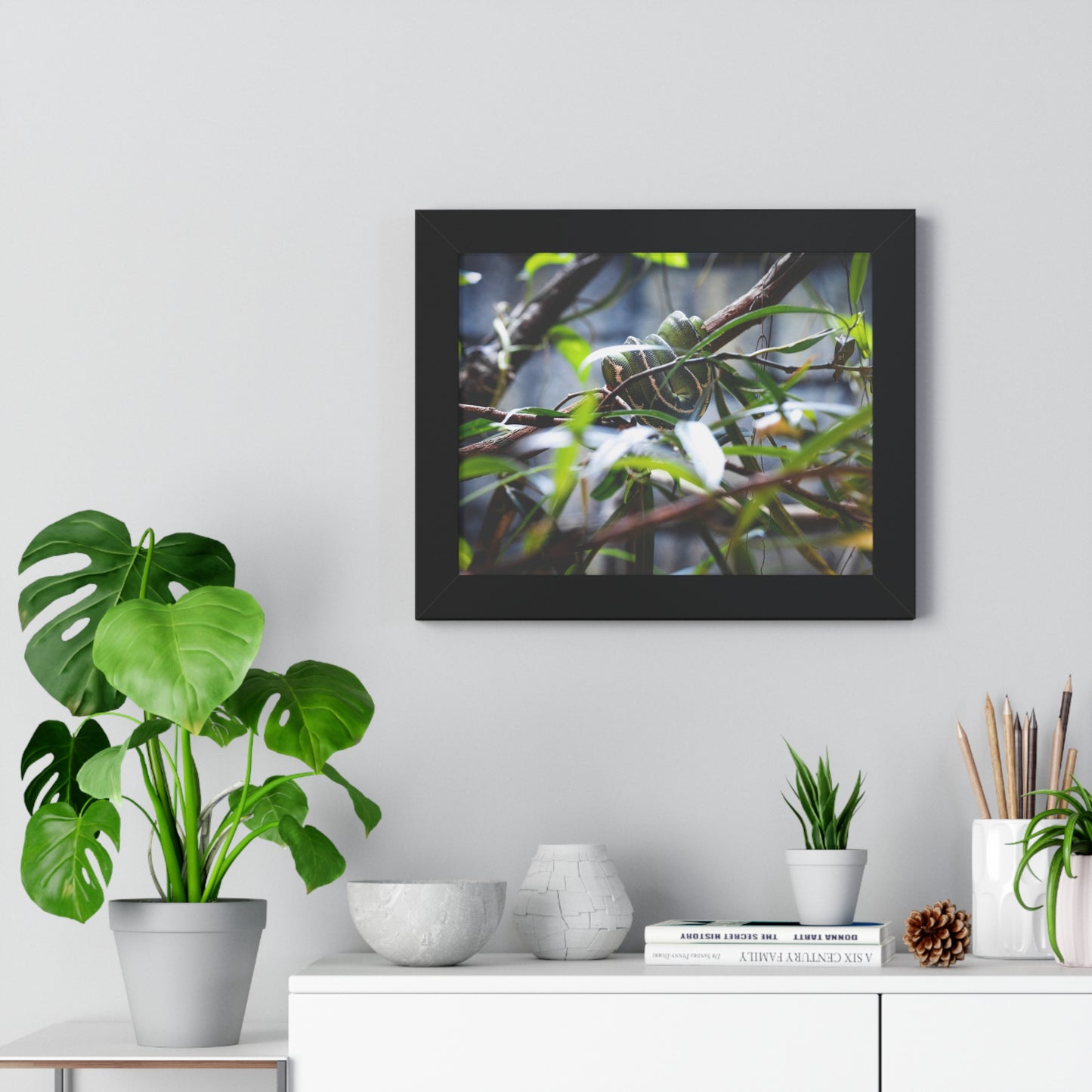 Hidden Beauty: A Serpent Amongst the Foliage - Framed Photography Print