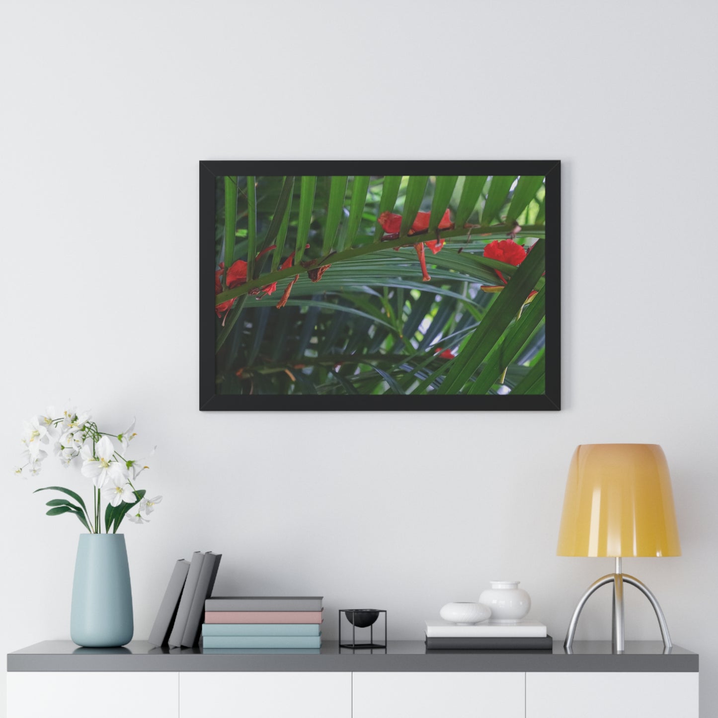 Serene Tropics: Vibrant Plant at Sandals Resort - Framed Photography Print