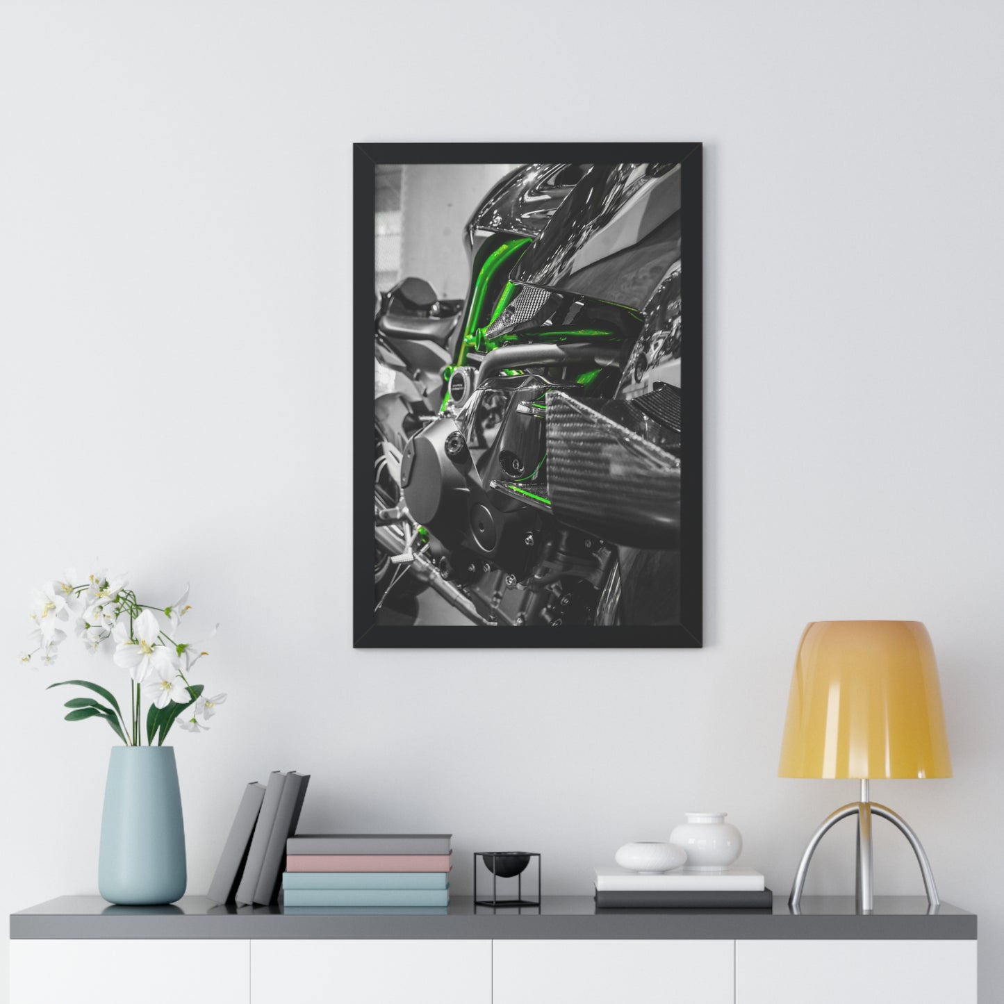 Carbon Fiber Motorcycle Photography Print Home Décor