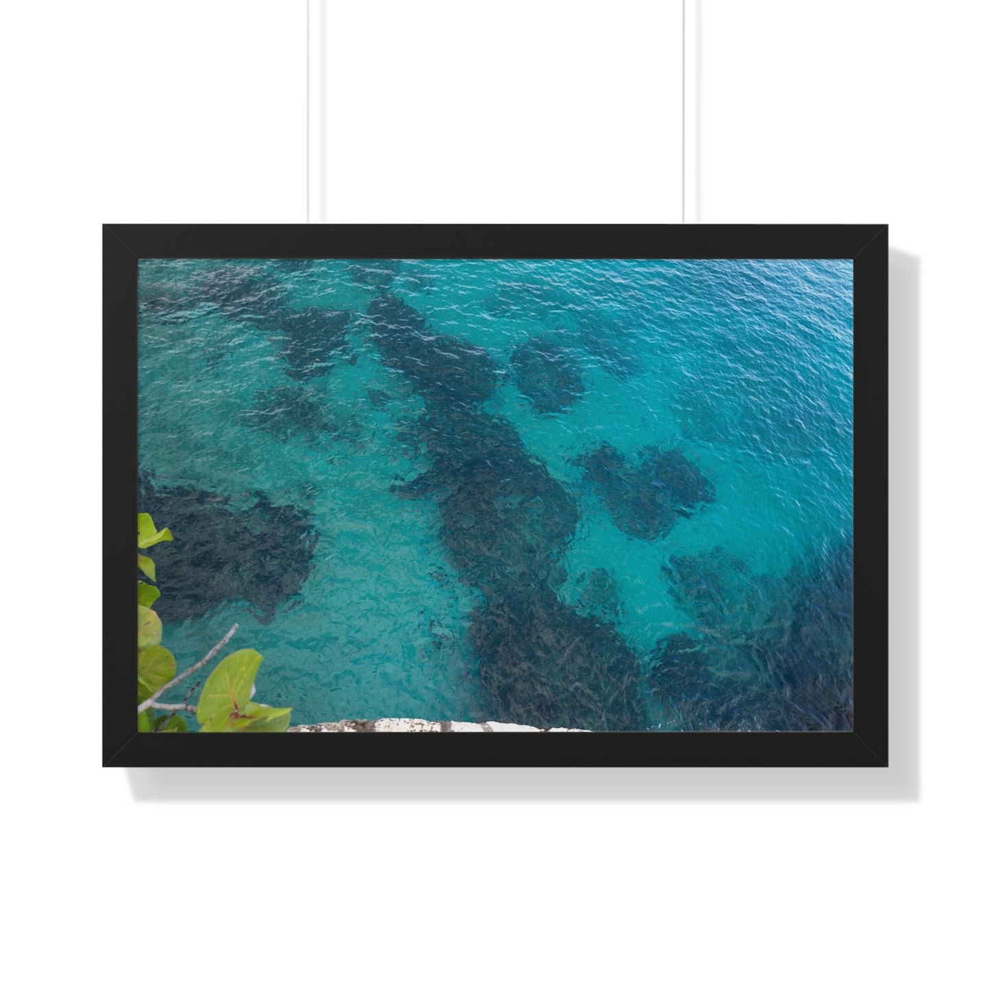Crystal Clear Bliss: The Blue Waters of The Caves Resort, Jamaica - Framed Photography Print