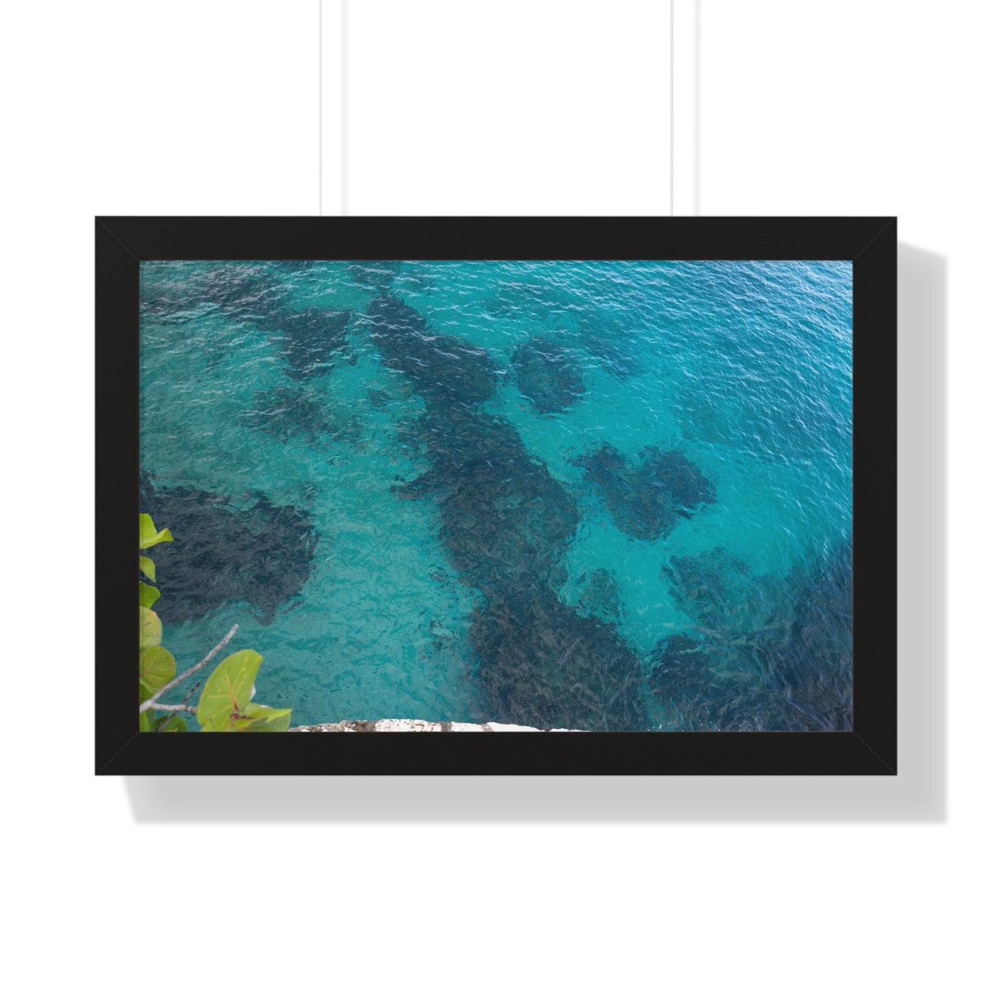 Crystal Clear Bliss: The Blue Waters of The Caves Resort, Jamaica - Framed Photography Print