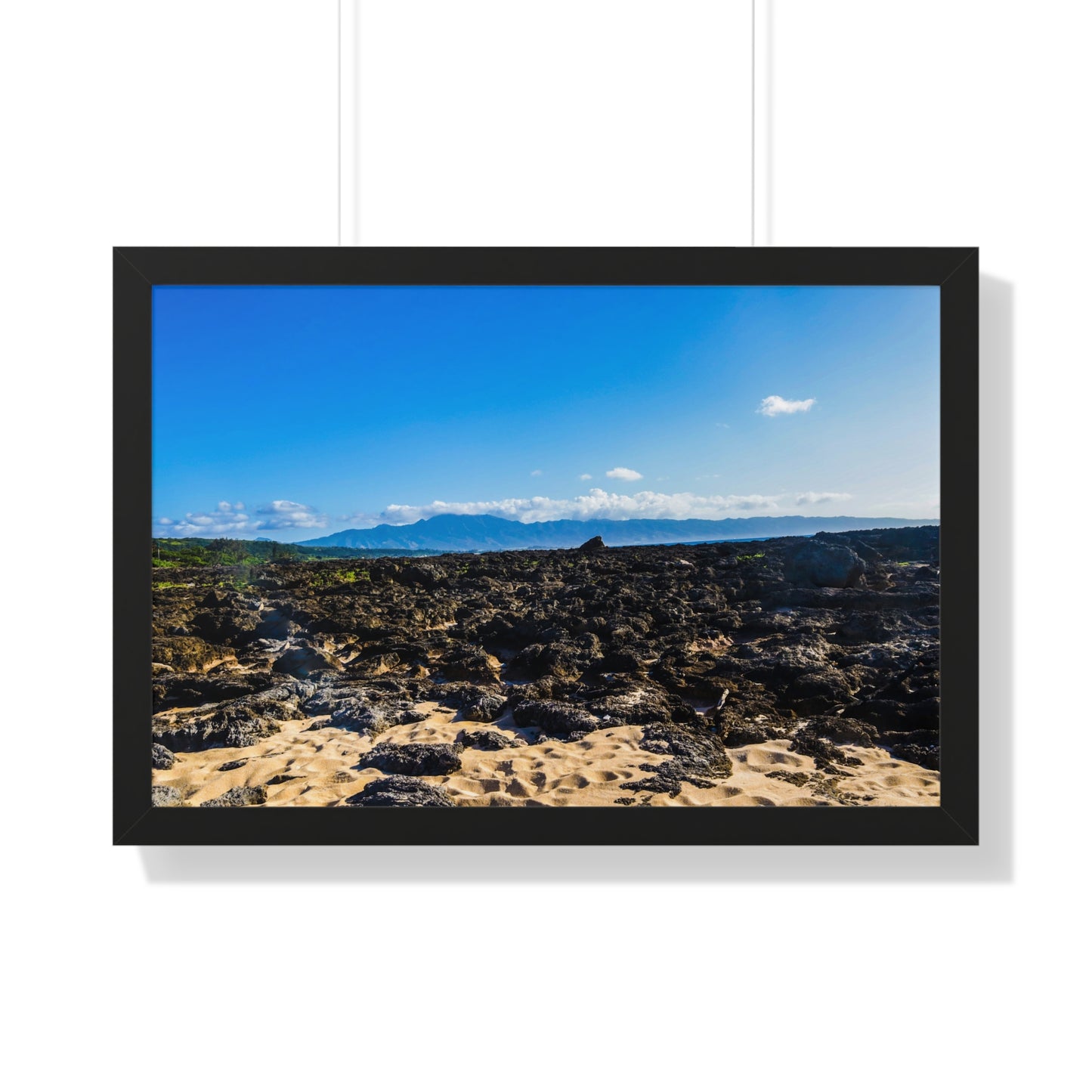 Hawaiian Shores: Volcanic Rock Serenity - Photography Print