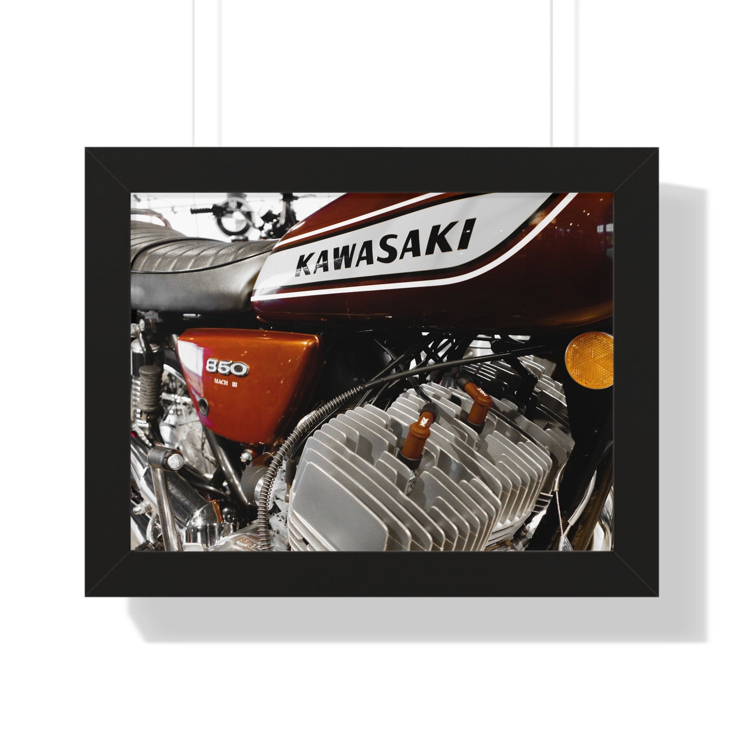 Kawasaki Motorcycles at the Barber Vintage Motorsports Museum - Framed Print