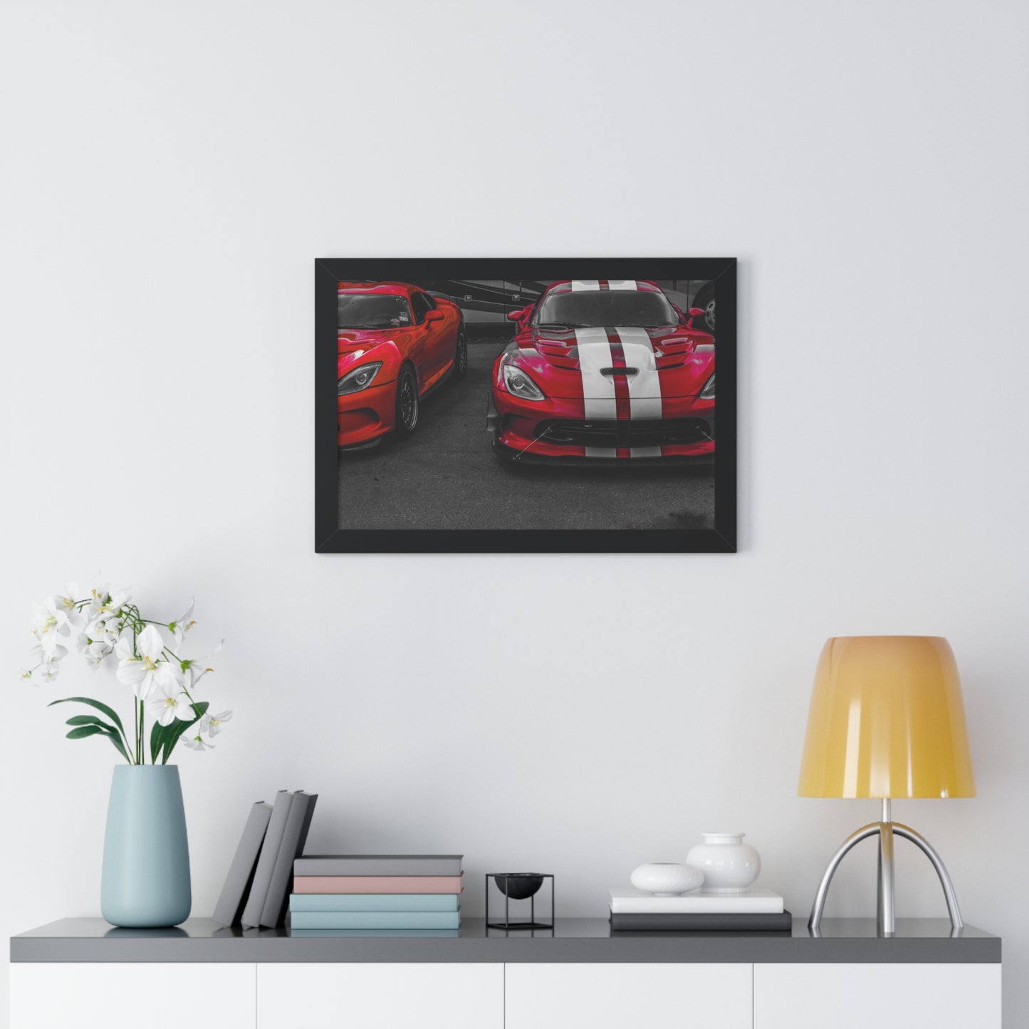 Unleashed Power: Viper at the Car Show - Framed Photography Print
