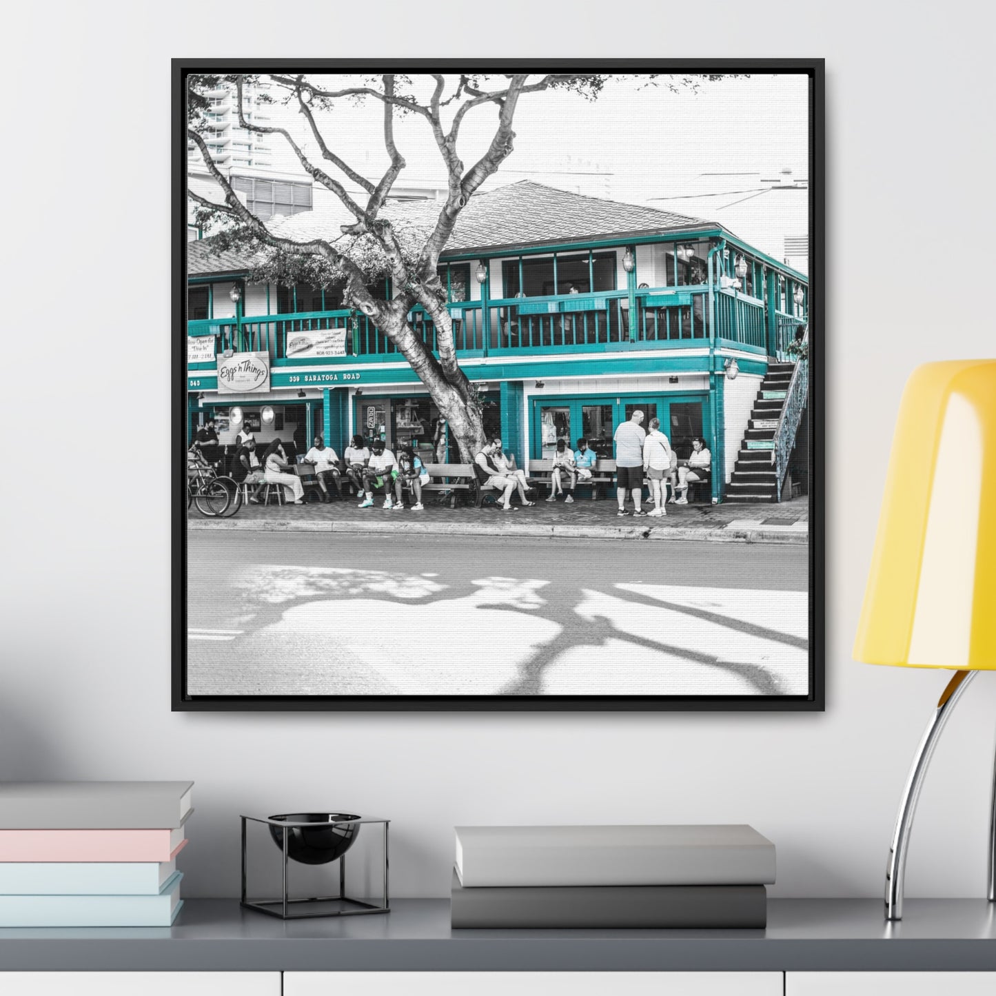 Tropical Dining: Hawaiian Restaurant Experience - Framed Canvas Print