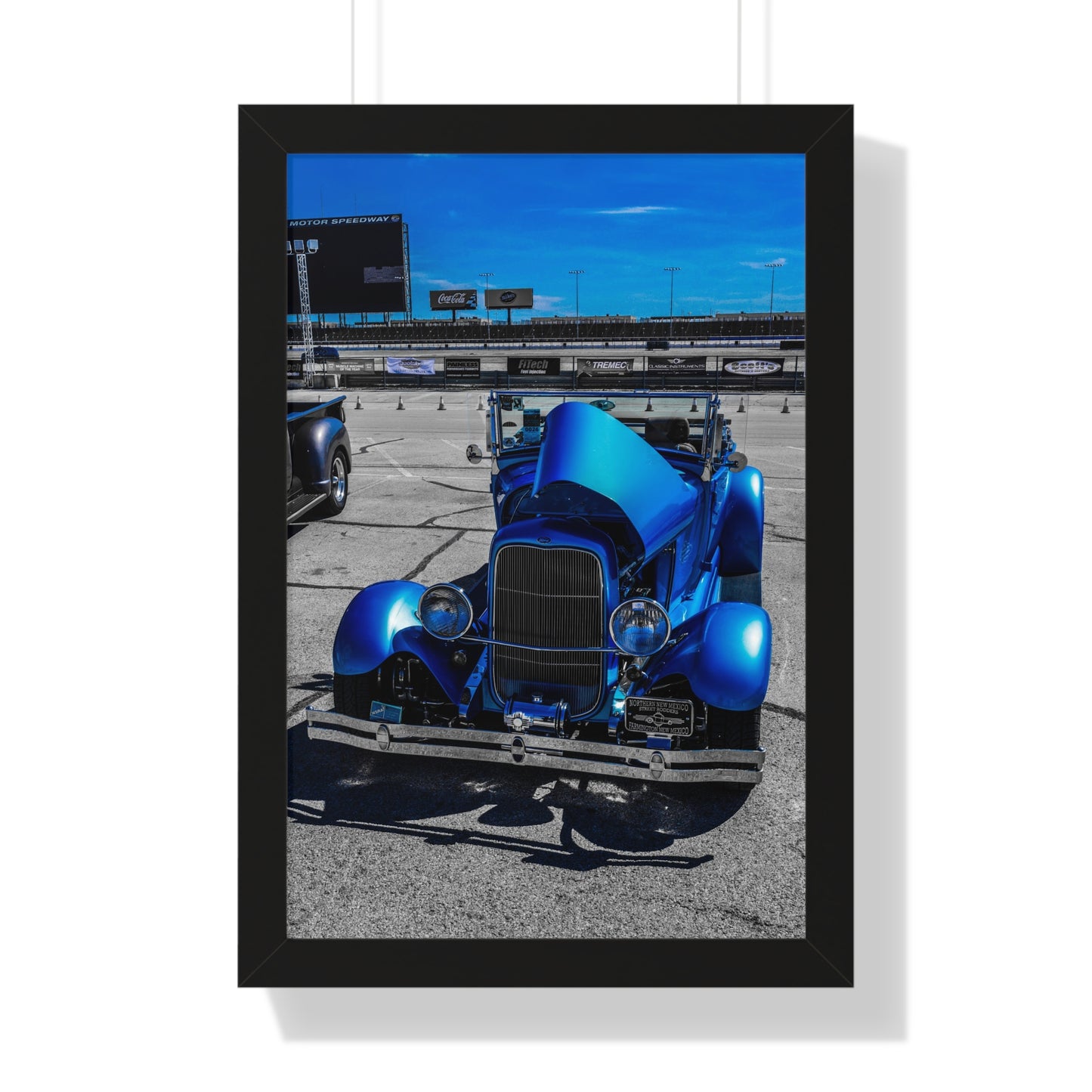 Heritage on Wheels: Antique Car Portrait - Framed Photography Print
