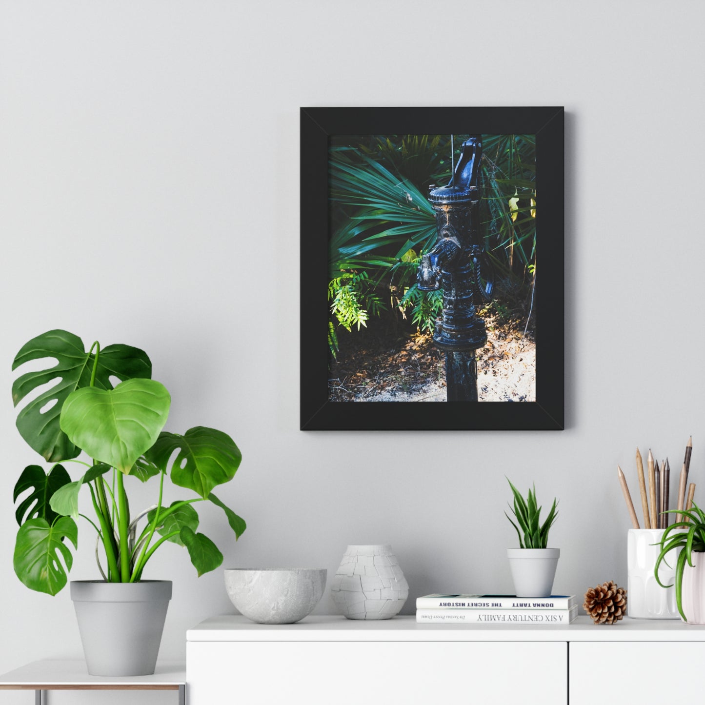 Vintage Water Pump in Nature Photography Print