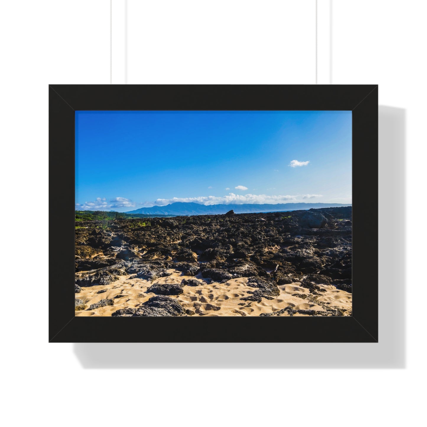 Hawaiian Shores: Volcanic Rock Serenity - Photography Print
