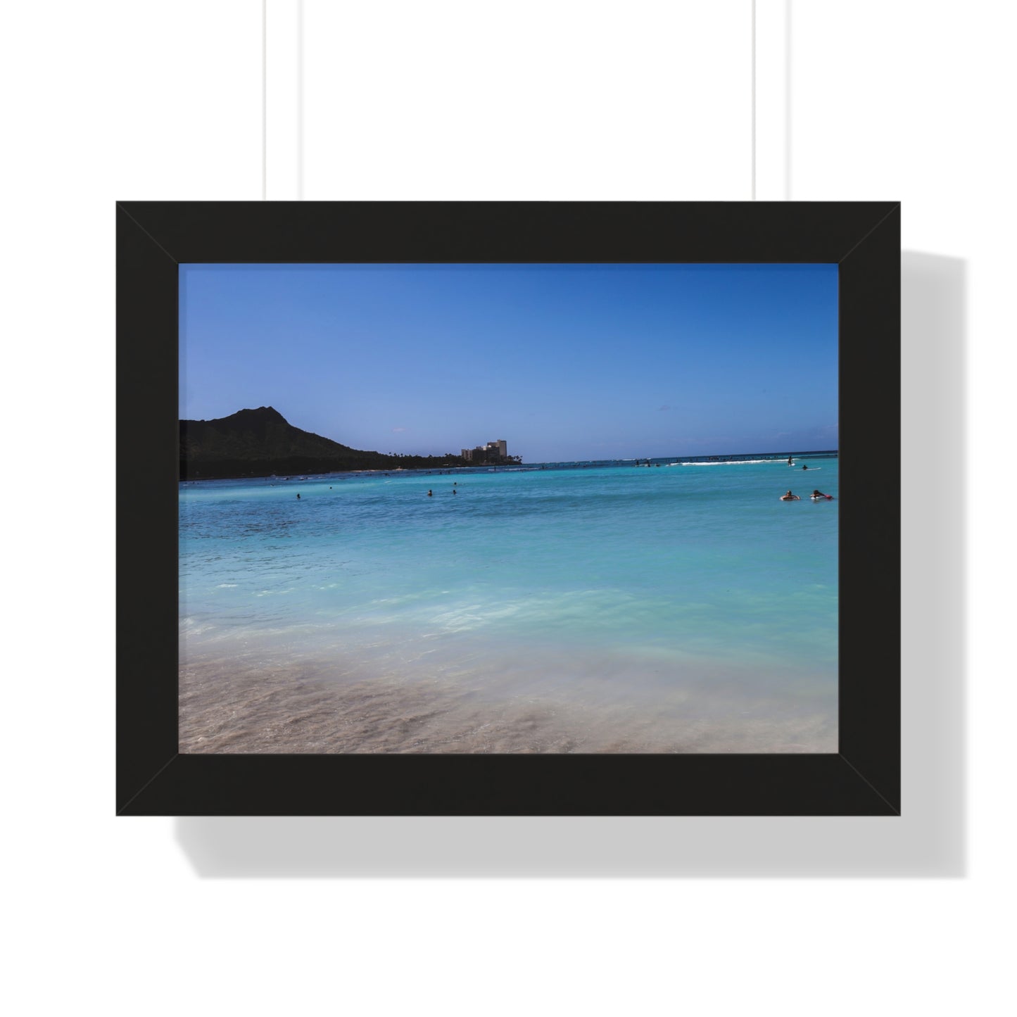 Hawaiian Serenity: Tranquil Ocean Waves - Framed Photography Print