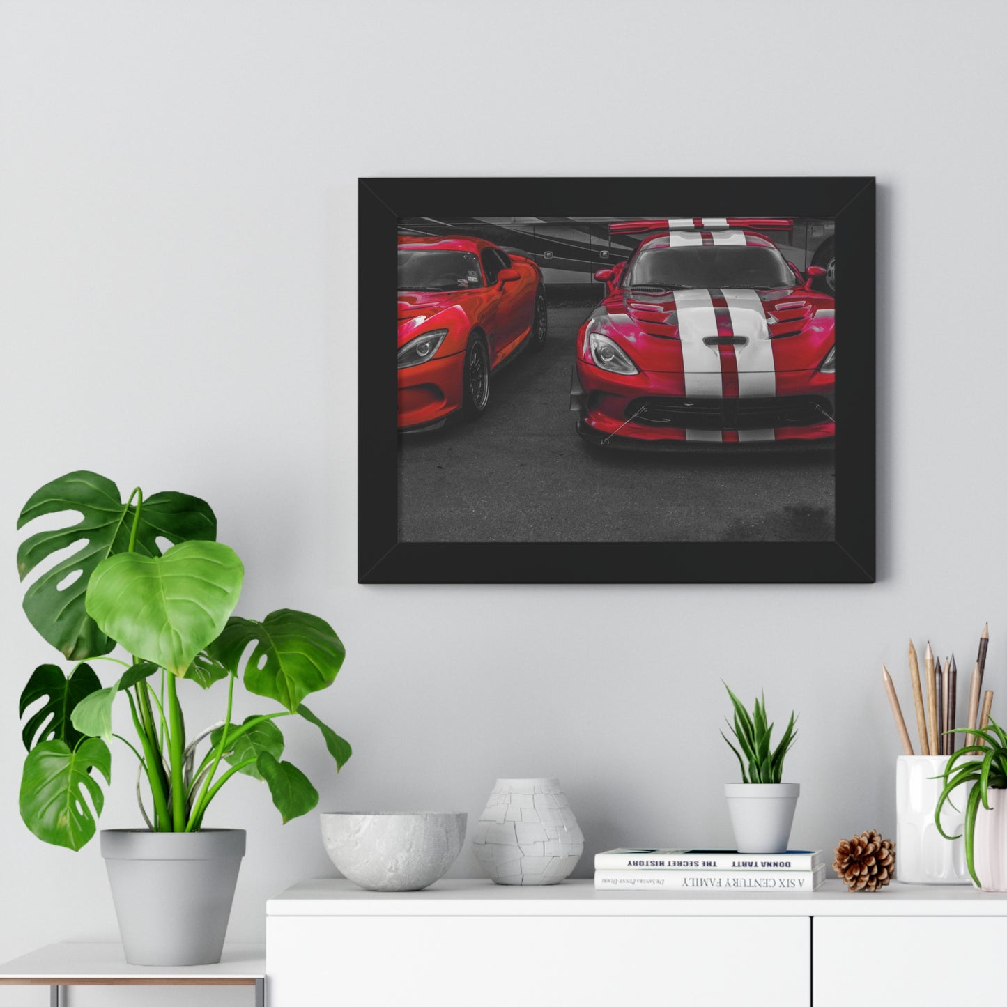 Unleashed Power: Viper at the Car Show - Framed Photography Print