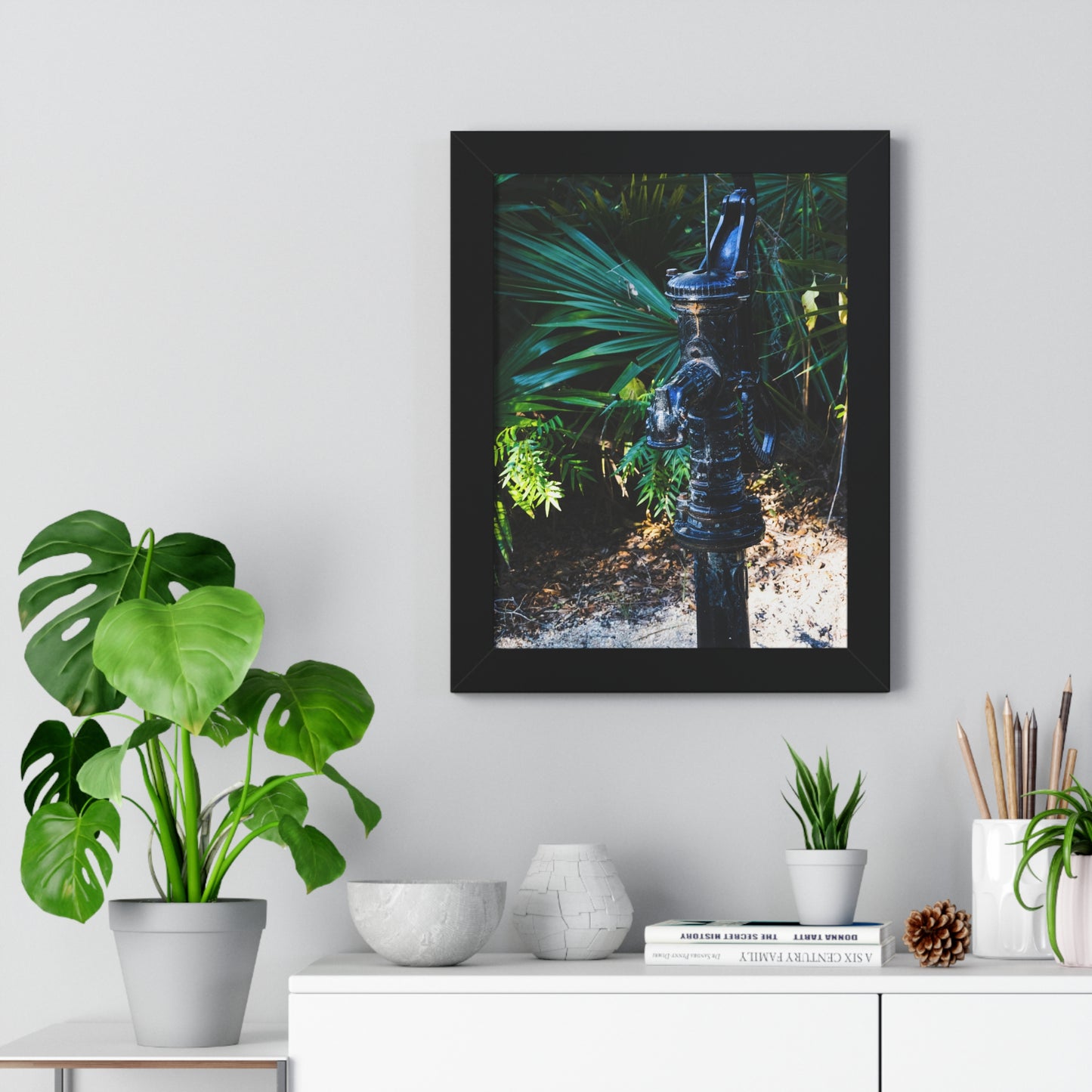 Vintage Water Pump in Nature Photography Print