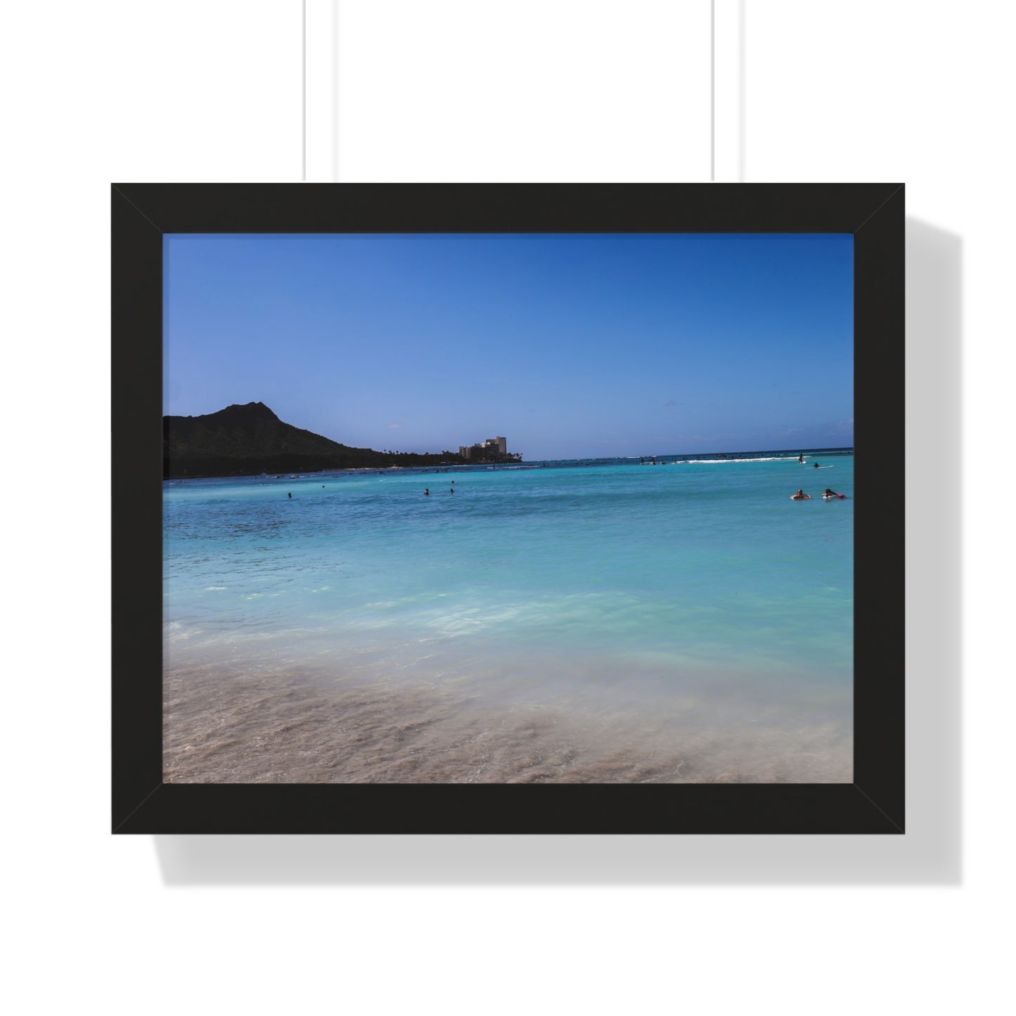 Hawaiian Serenity: Tranquil Ocean Waves - Framed Photography Print