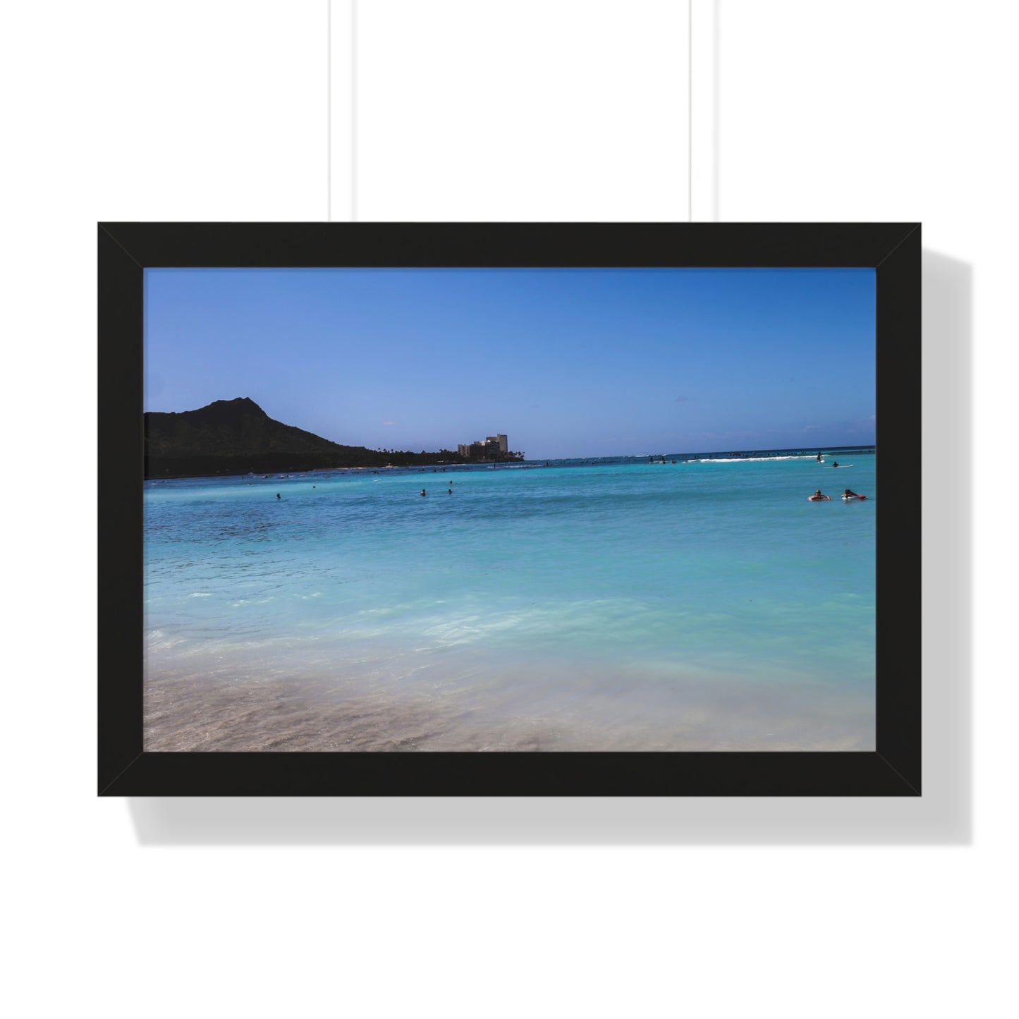 Hawaiian Serenity: Tranquil Ocean Waves - Framed Photography Print