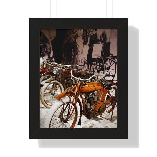 Vintage Indian Bikes at the Barber Vintage Motorsports Museum - Framed Print