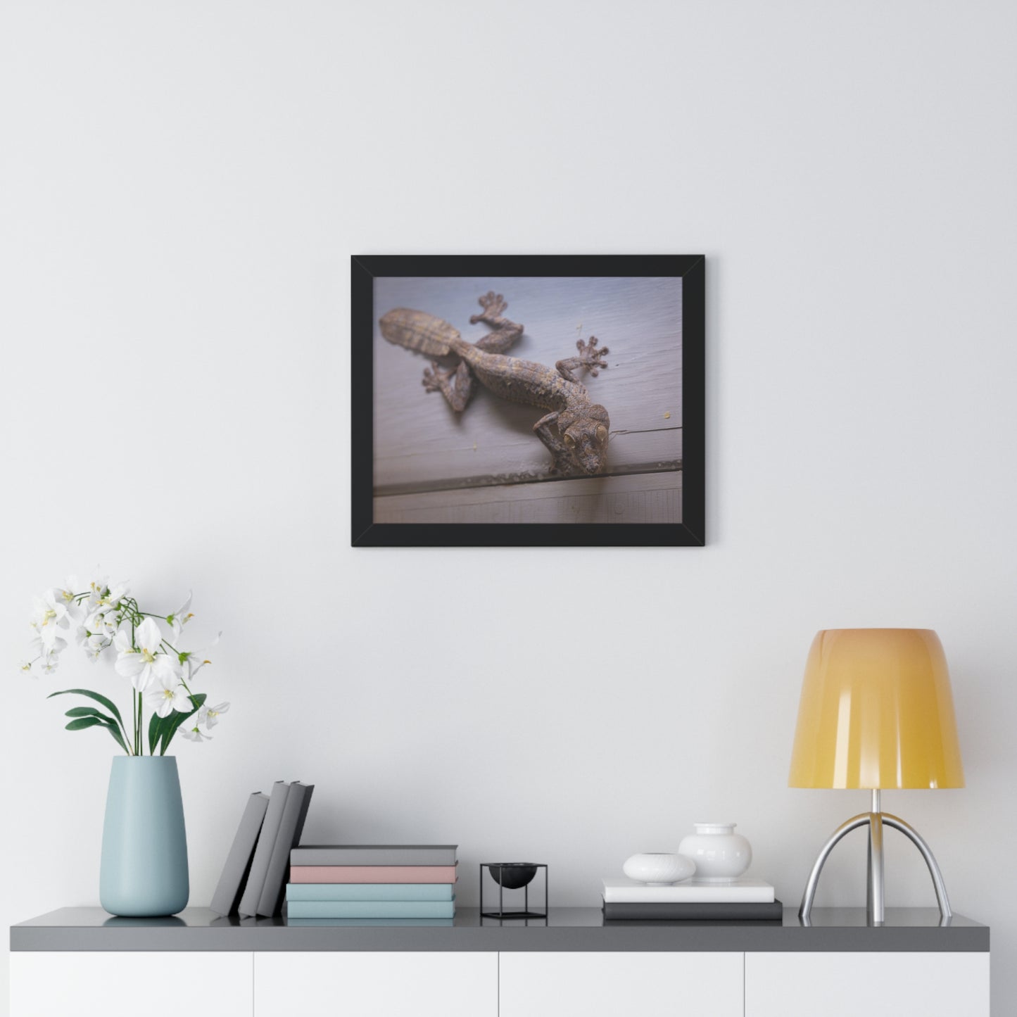 Nature's Camouflage: A Gecko at Rest - Framed Photography Print
